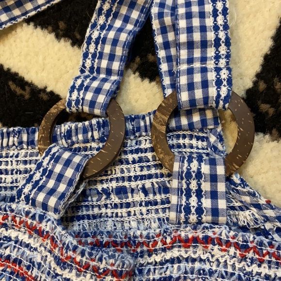 Altar’d state blue and white gingham picnic blouse - Picture 8 of 9